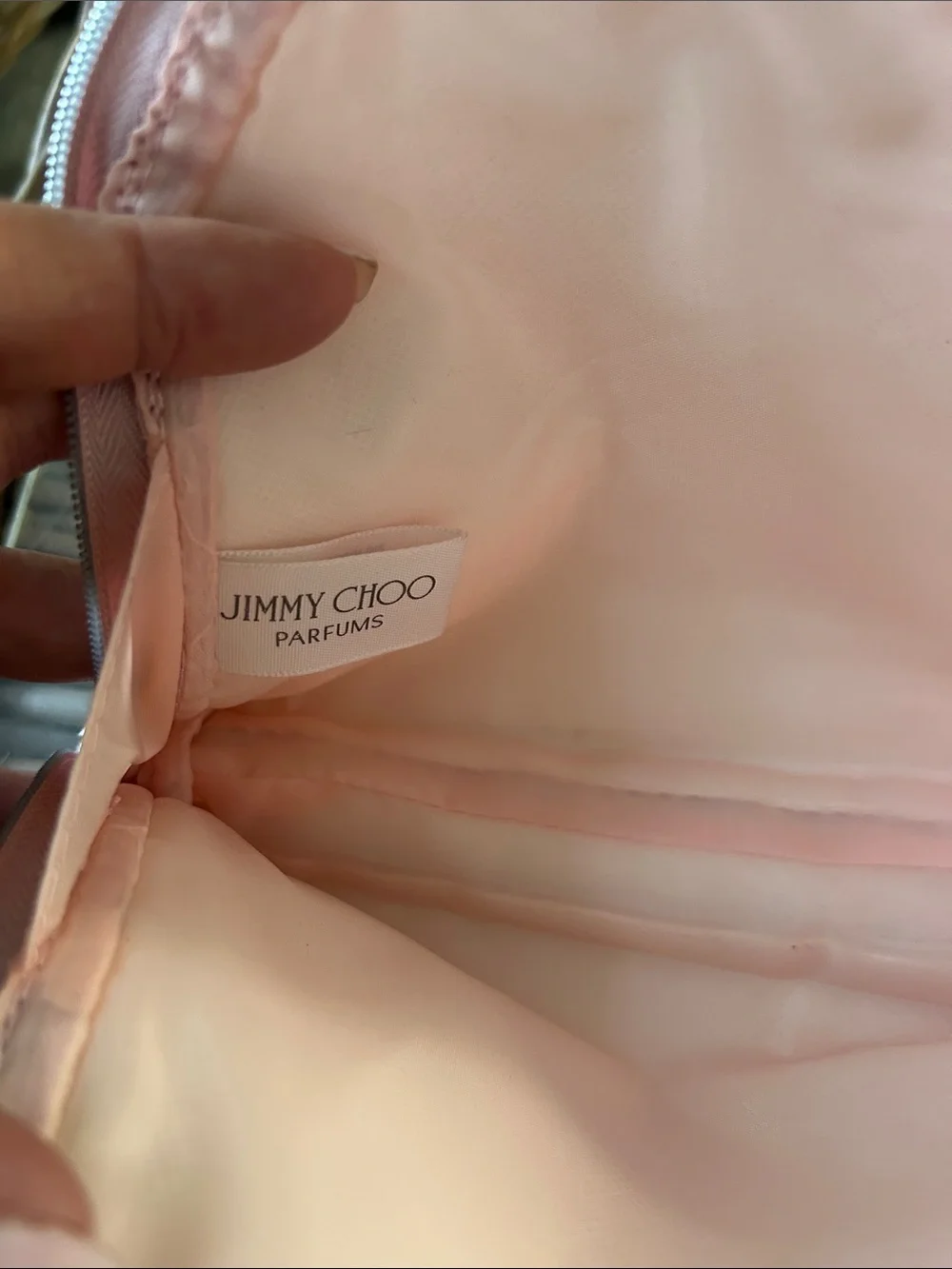 Jimmy Choo Pink Metallic Cosmetic Pouch